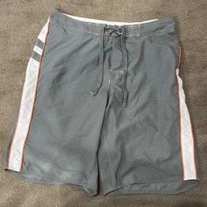 lululemon athletica Gray Board Shorts with Orange Trim